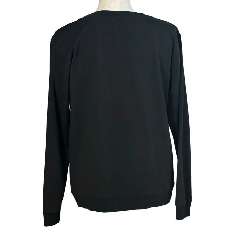 Karl Lagerfeld Sweater Size Small Lace Black Minimalist Preppy Dainty Goth Work - Image 3