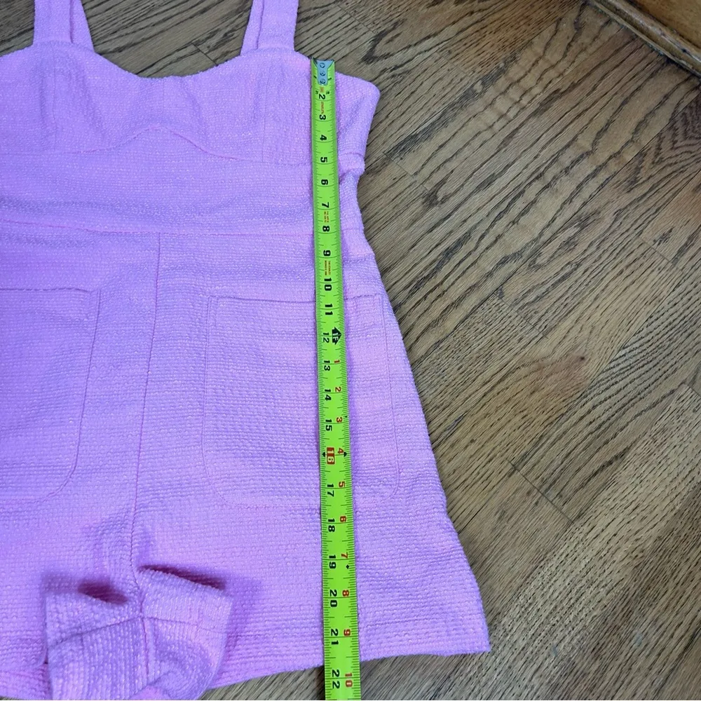 Zara | Pink Short Textured Weave Romper Jumpsuit Size M - Image 14