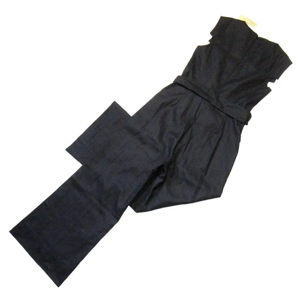 NWT J.Crew Resume Jumpsuit in Black Stretch Linen Belted Wide Leg 1-Piece 12 - Image 5