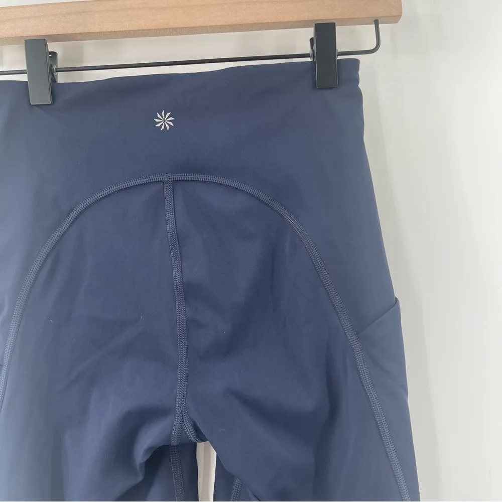 ATHLETA Shorts Extra Small Navy Ultimate Stash Pocket 7" Biker Stretch Athletic - Image 5