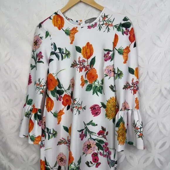 ASOS Botanical Shift Mini Dress with Fluted‎ Sleeves Size 6 NWT - Image 4