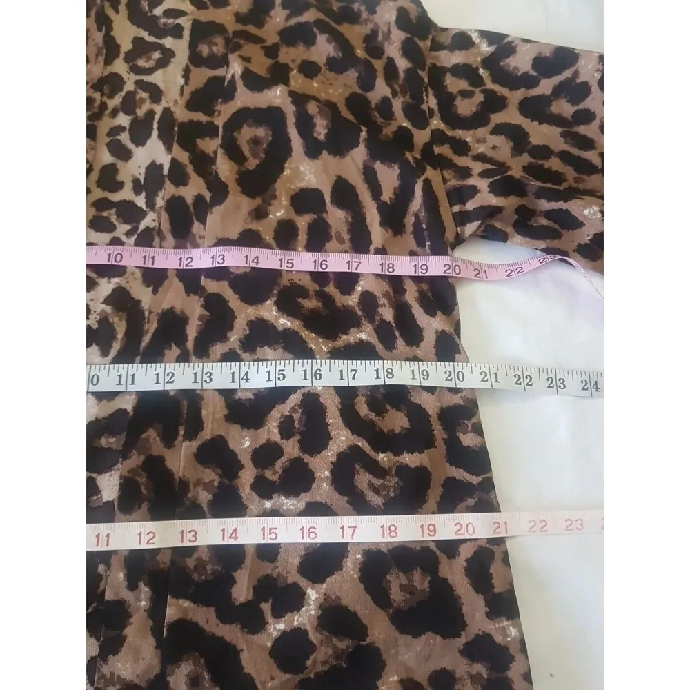 Womens Size XS Open Front Leopard Chiffon Kimono Animal Print 3/4 Sleeve - Image 13