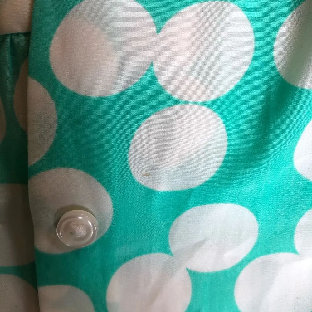 VAN HEUSEN Studio Mint Color Polka Dots Blouse L - Image 8