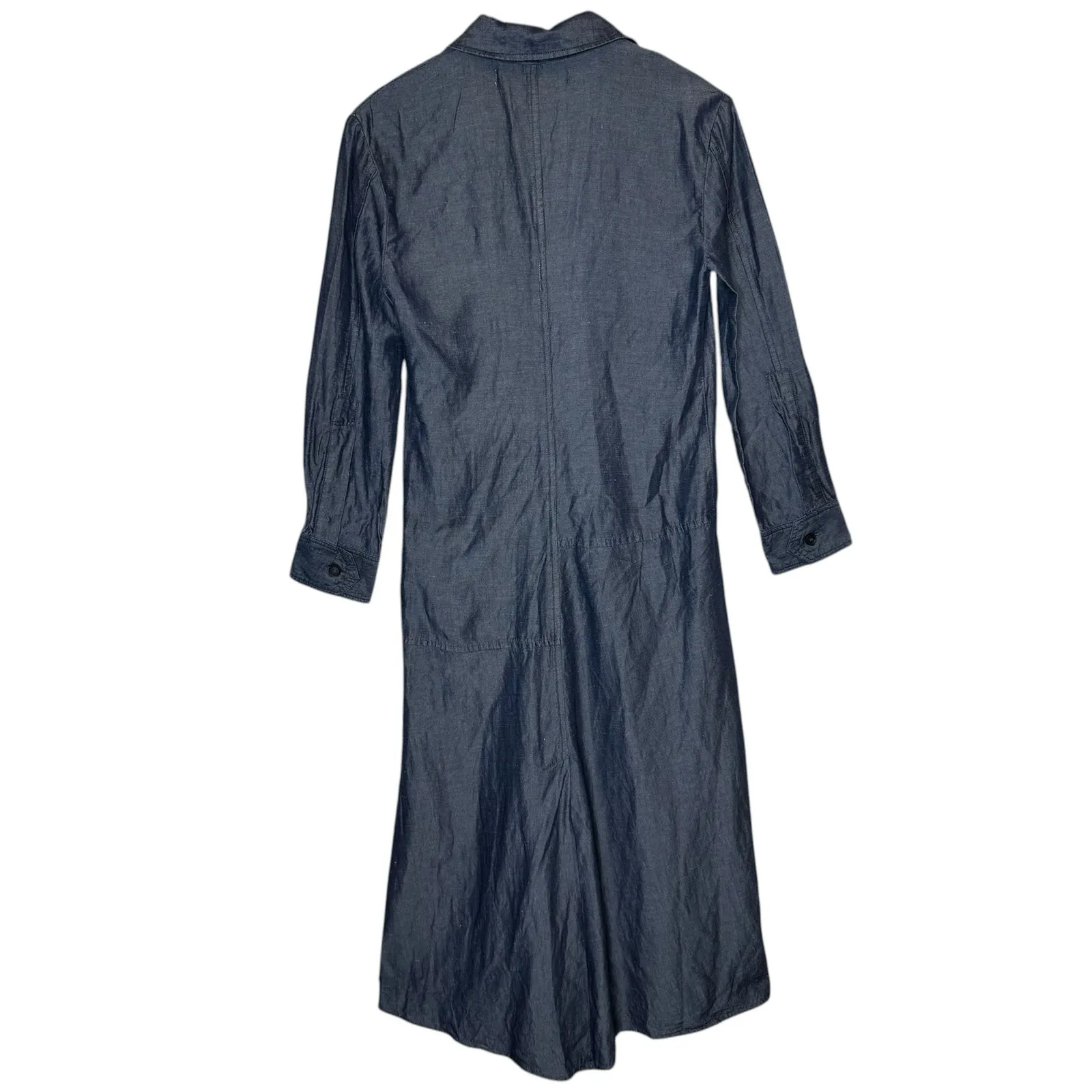 Zara Kyra Linen‎ Blend Midi Shirt Dress A-Line Long Sleeve - Image 7