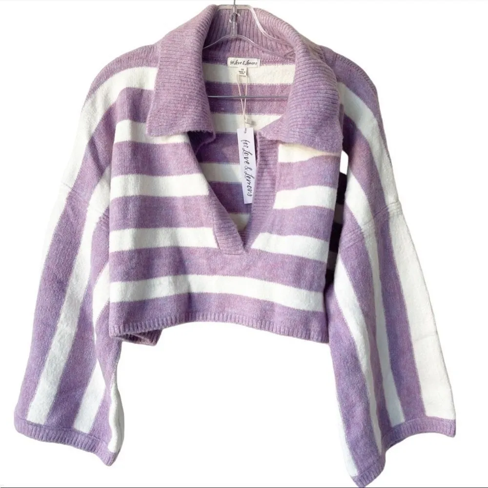 NWT for love and lemons Maude boxy crop sweater 1x - Image 4