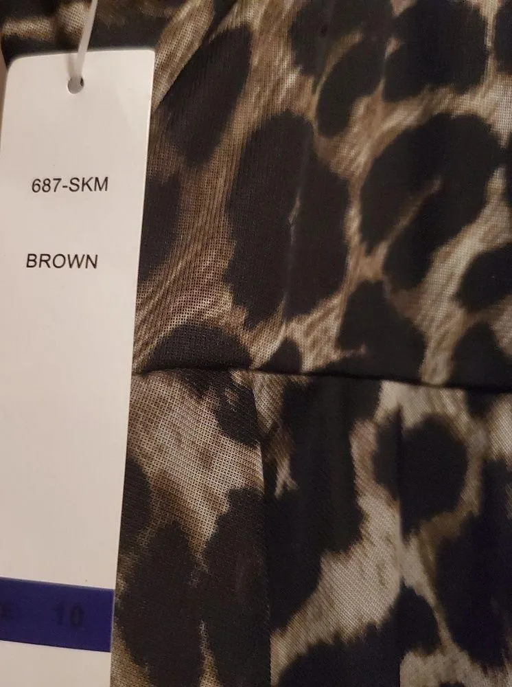 Olivia Matthews Dress Size 10 Leopard Sheer Asymmetrical - Image 5