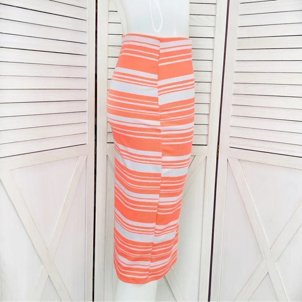 Brat Star Neon Striped Pencil Skirt Small White Pink - Image 5