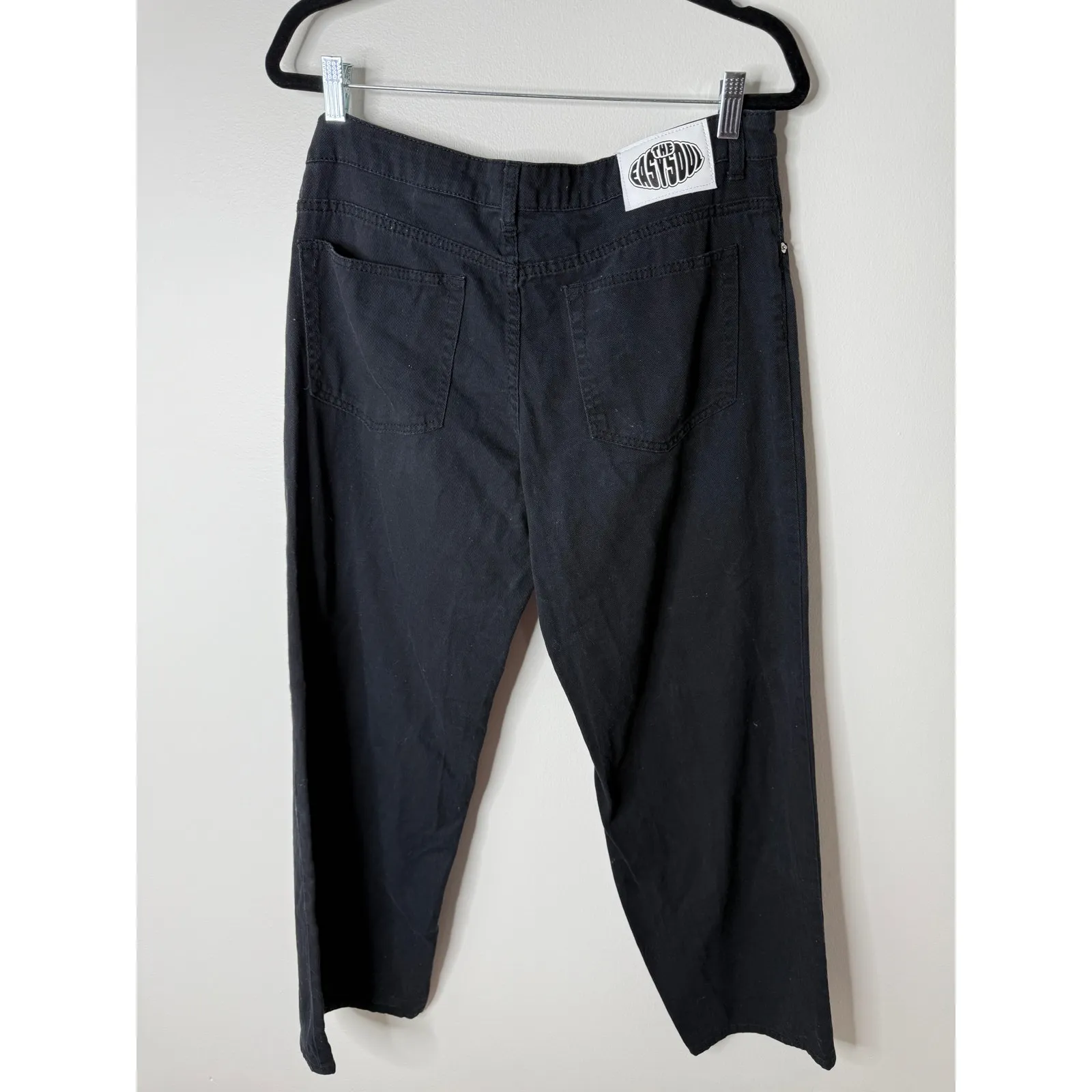 H&M Divided The Easy Soul 100% Cotton Mid-rise Black Wide Leg Baggy Jeans 10 - Image 2