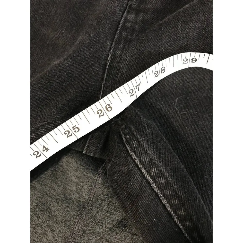 Everlane The Kick Straight Leg Raw Hem Jeans High Rise black Wash Size 29 - Image 9