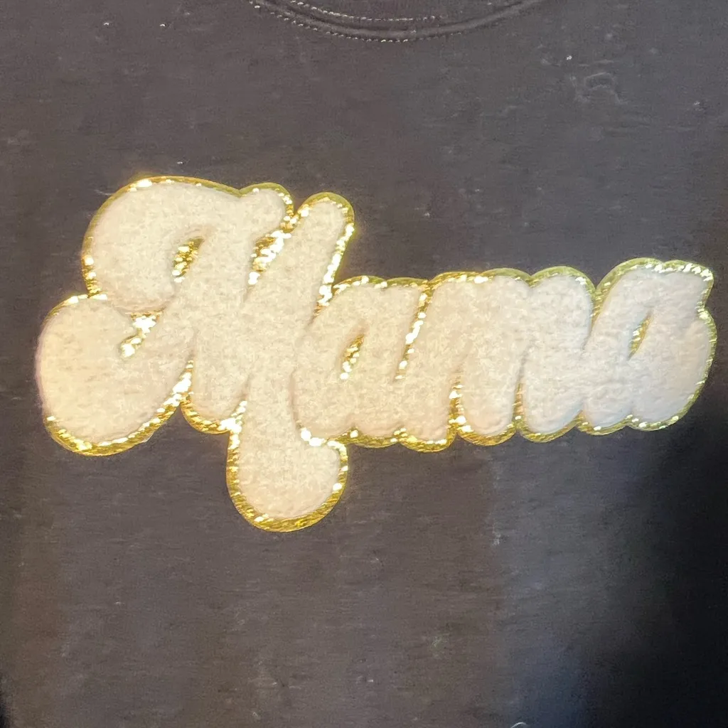 Gildan Black Crew Neck Mama Sweater with Graphic Design SZ S Maternity Cozy - Image 4