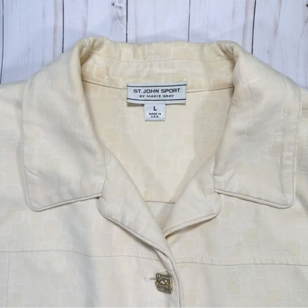 St. John Womens Size Large Vintage Designed Button Long Sleeve Collared Jacket - Image 2
