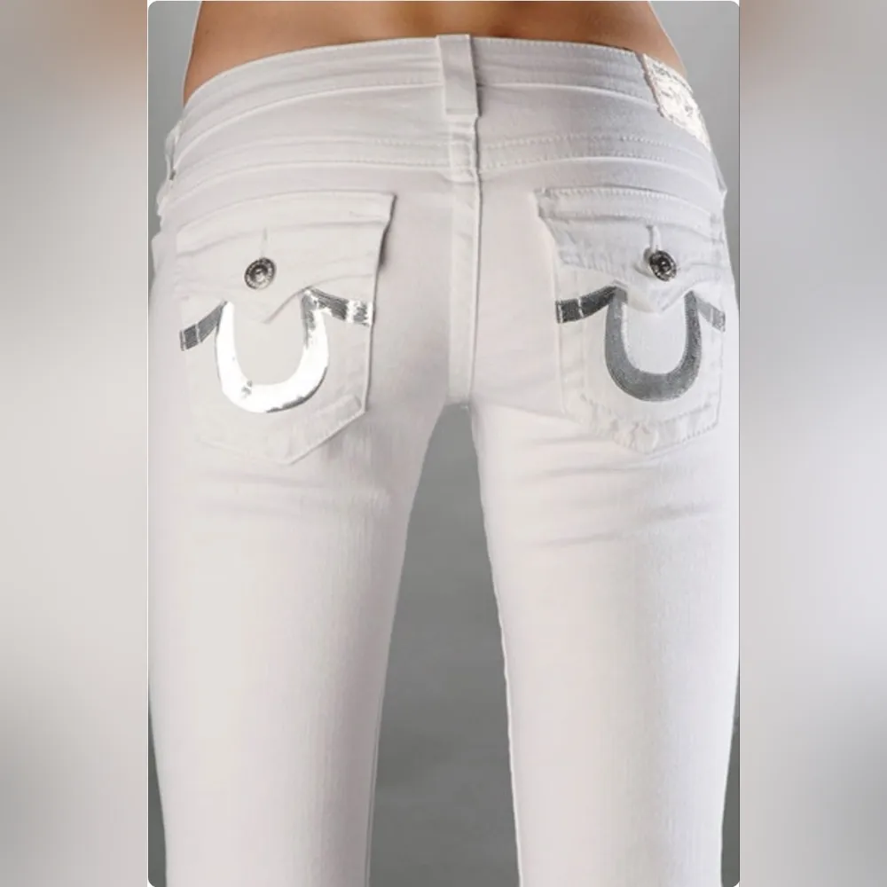 True Religion Brand Jeans Women Becky White Lowrise Bootcut Denim Size 26 - Image 3