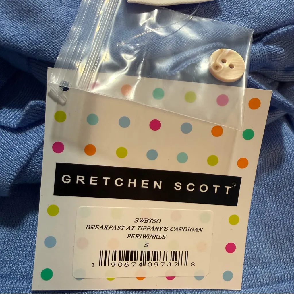 Gretchen Scott Breakfast at Tiffany's Cardigan sweater in periwinkle size S NWT Blue - Image 7