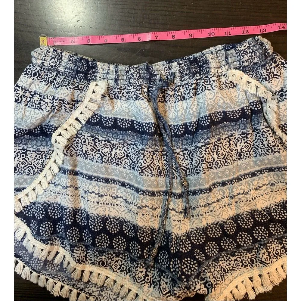 Abercrombie & Fitch Coquette Boho Fringe Shorts‎ Womens Large Waist Drawstring - Image 10