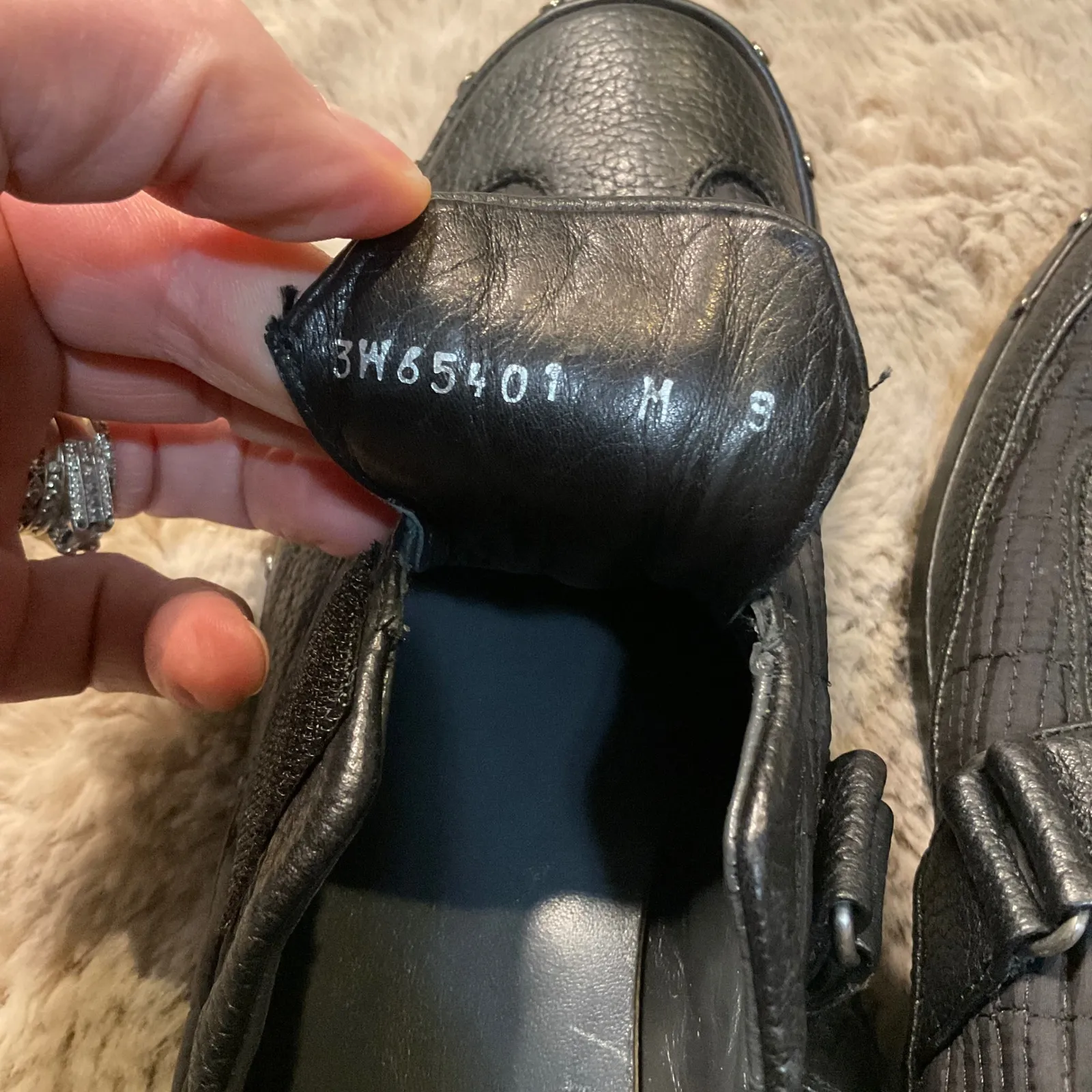 Stuart Weitzman Black Leather Studded Sneakers Size 9 Womens - Image 8