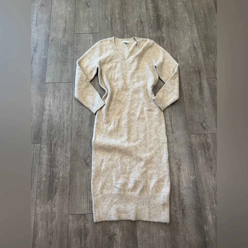 Topshop Cream Long Sleeve Dress - Image 3