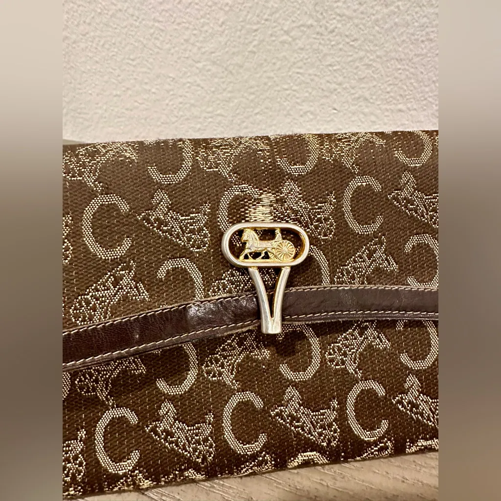Vintage Celine Carriage Tri-Fold Long Wallet - Image 5