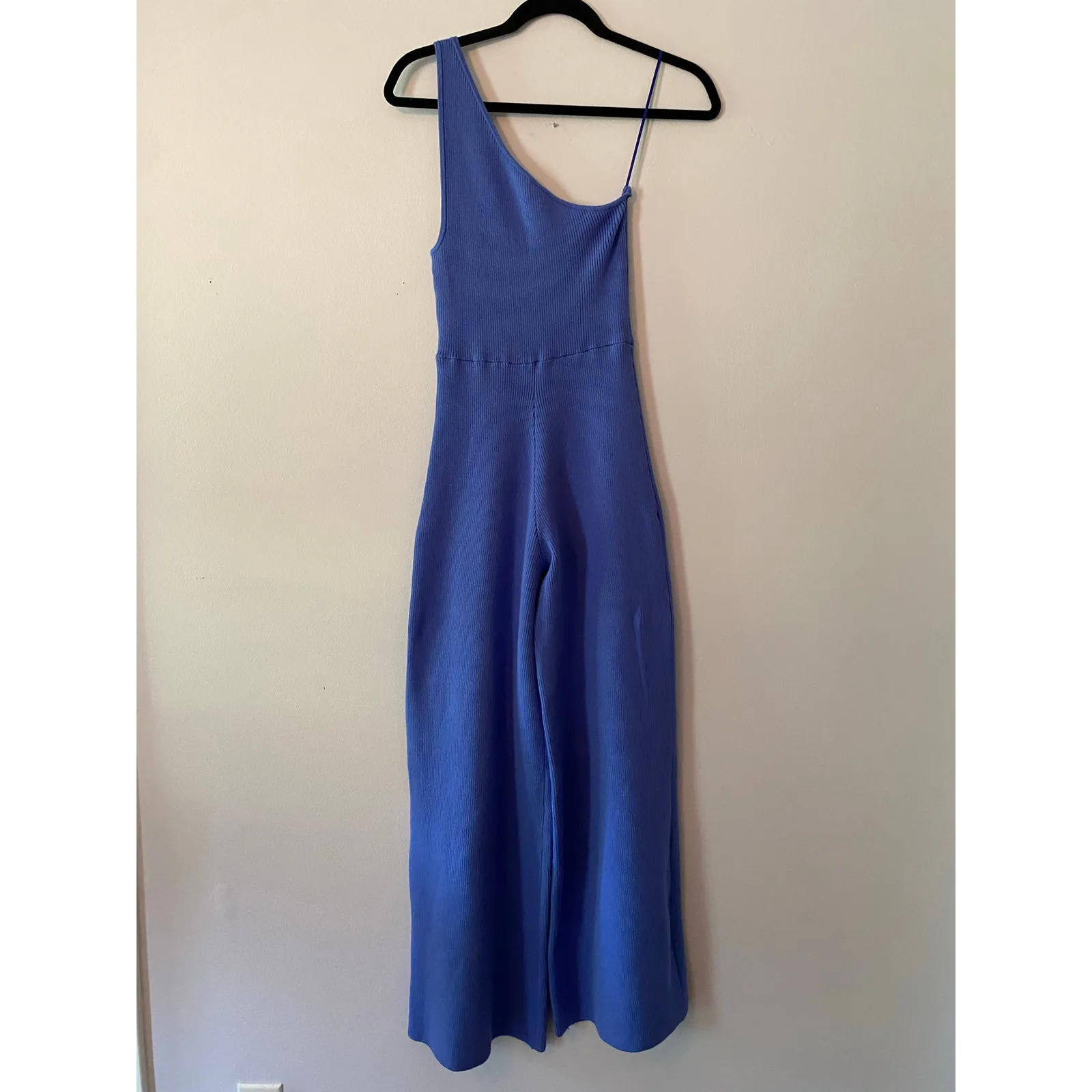 NWT Free People Blue Waverly Ribbed One Shoulder Sweater Romper Women's Small - Image 2