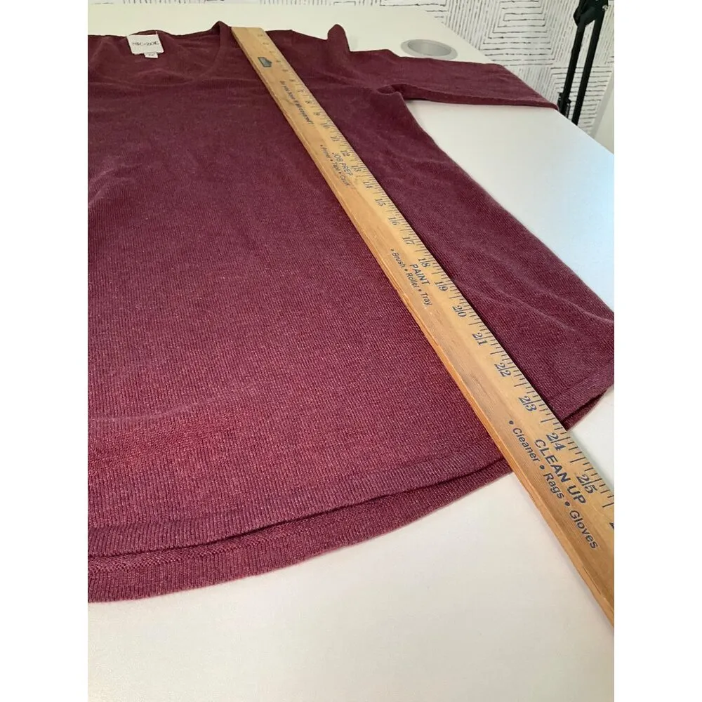 NIC+ZOE Womens Vital V-Neck Sweater PP Burgundy - Image 4