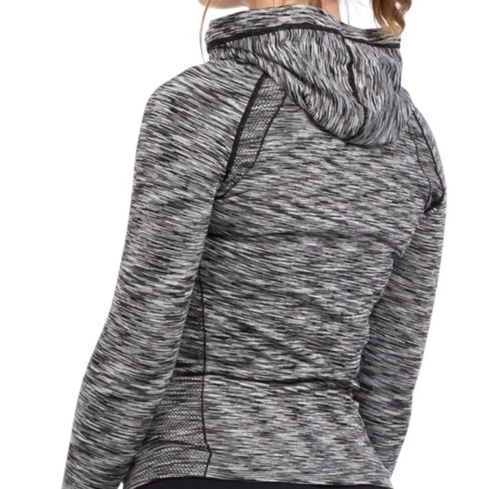 IAB MFG Hooded Contour Full Zip Jacket in Heather Black/White Size Medium Black - Image 3