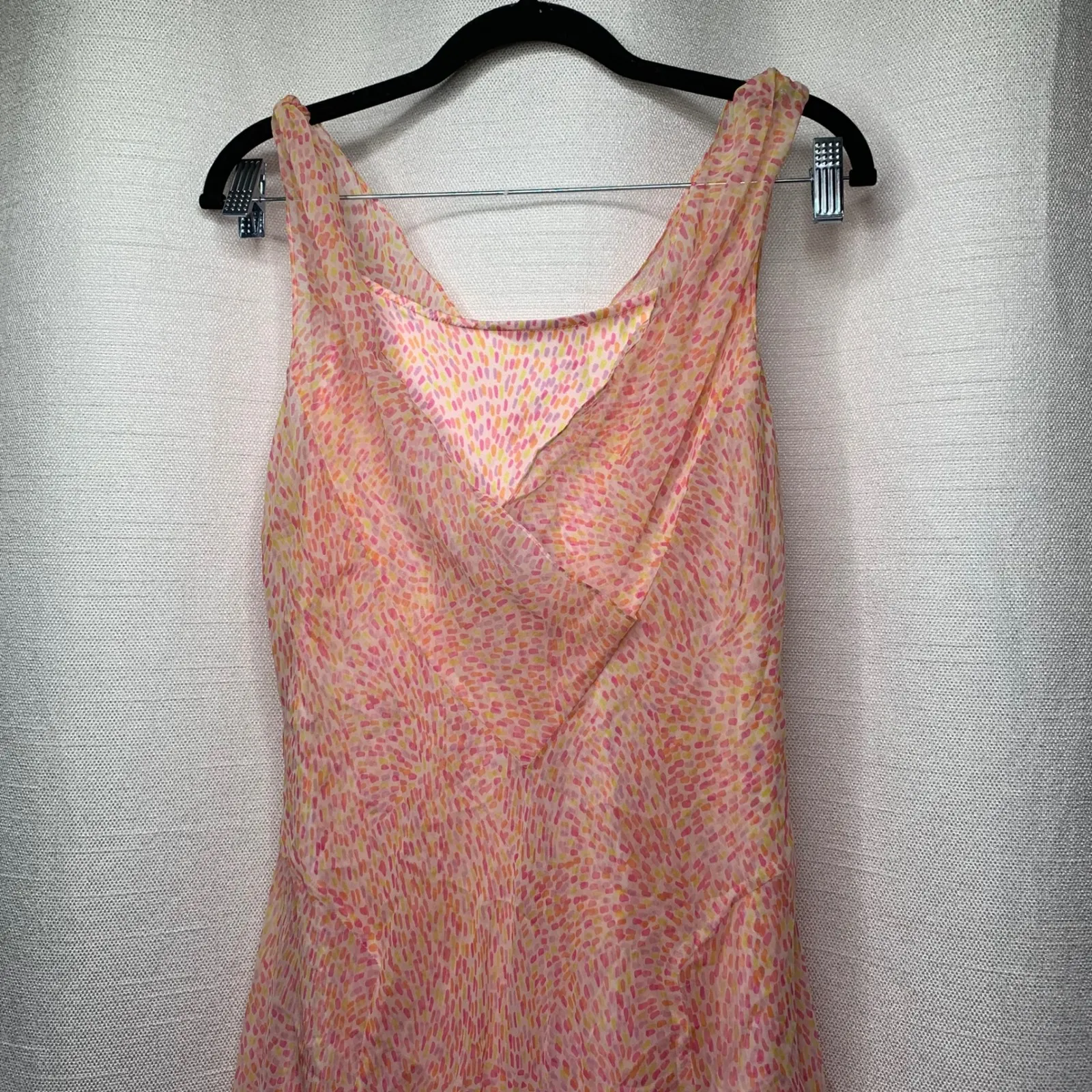 Vintage 90s‎ silk lettuce hem fairy pink mini dress size 10 romantic feminine - Image 3