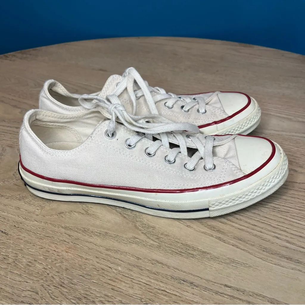 Converse All Star Chuck Taylor 70 Low Top Lace Up Sneakers Ivory Mens 6 Womens 8 - Image 2