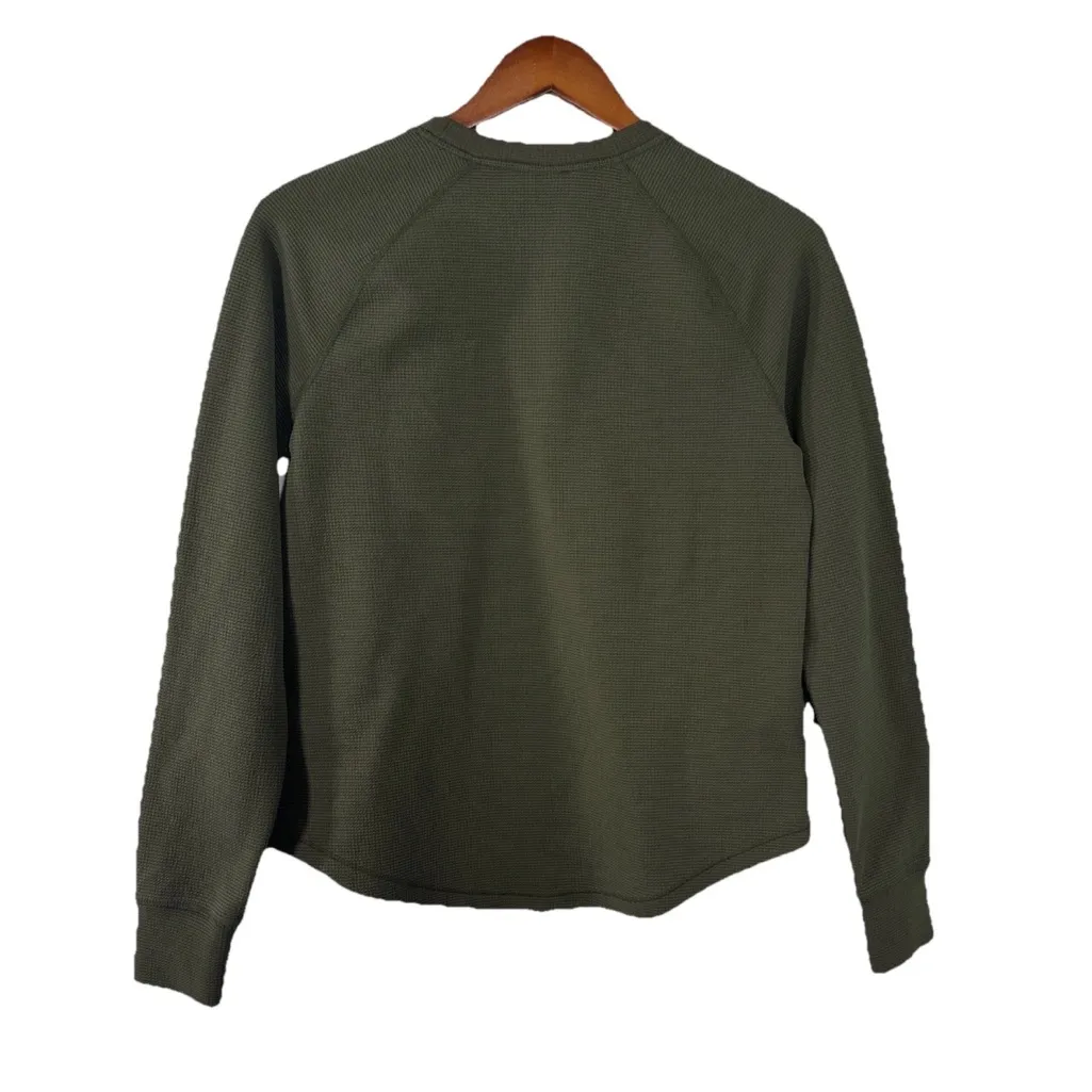 Eddie Bauer Women's Waffle Long Sleeve Crew Neck Lounge Top Green - Women's M - Image 2