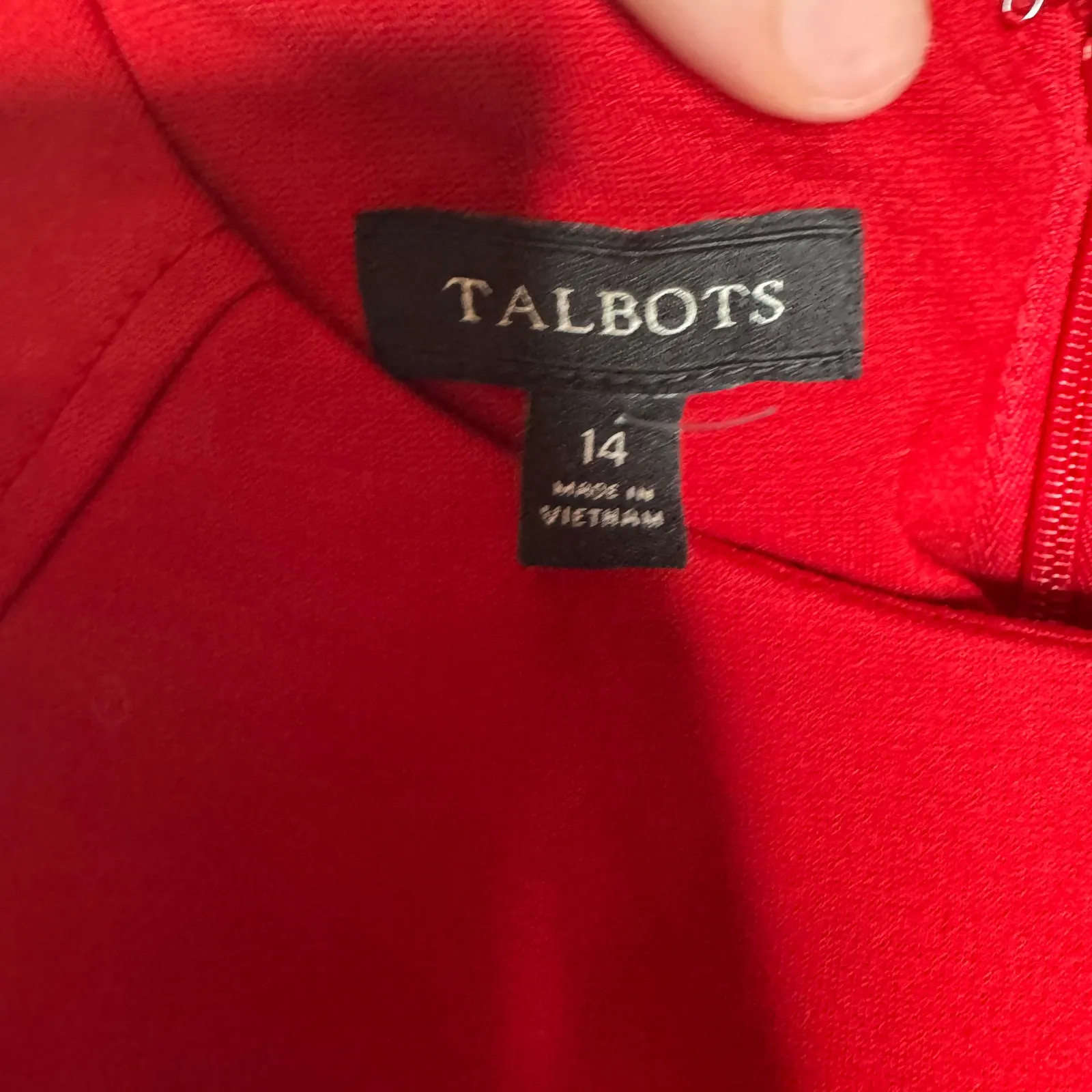 Talbots Red Sleeveless Sheath Dress Size 14 Career Work Office Classic Fit - Image 3