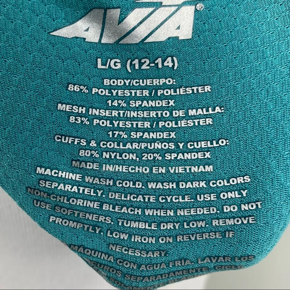 Avia Athletic Performance Short Sleeve Teal Blue Top - Image 4