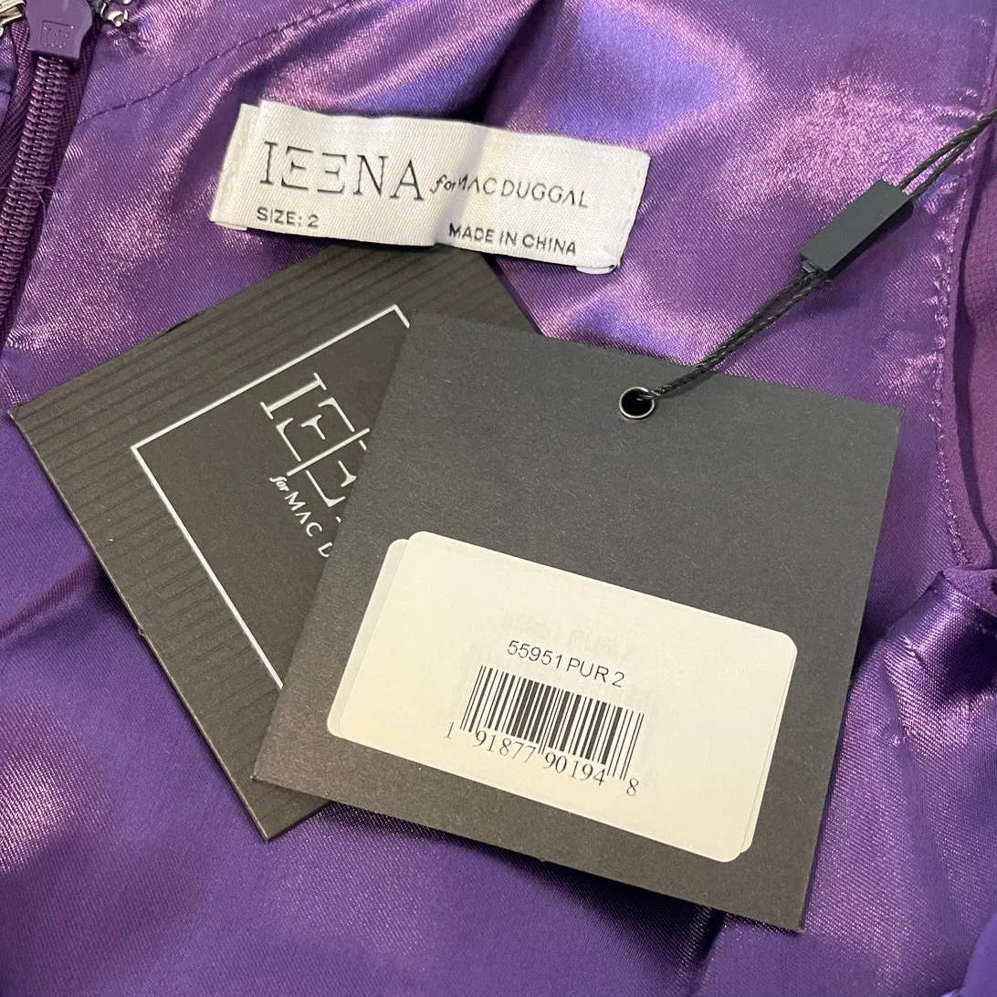 Mac Duggal NEW Size 2 Style 55951 Purple One Shoulder Chiffon A-Line Tent Dress - Image 4