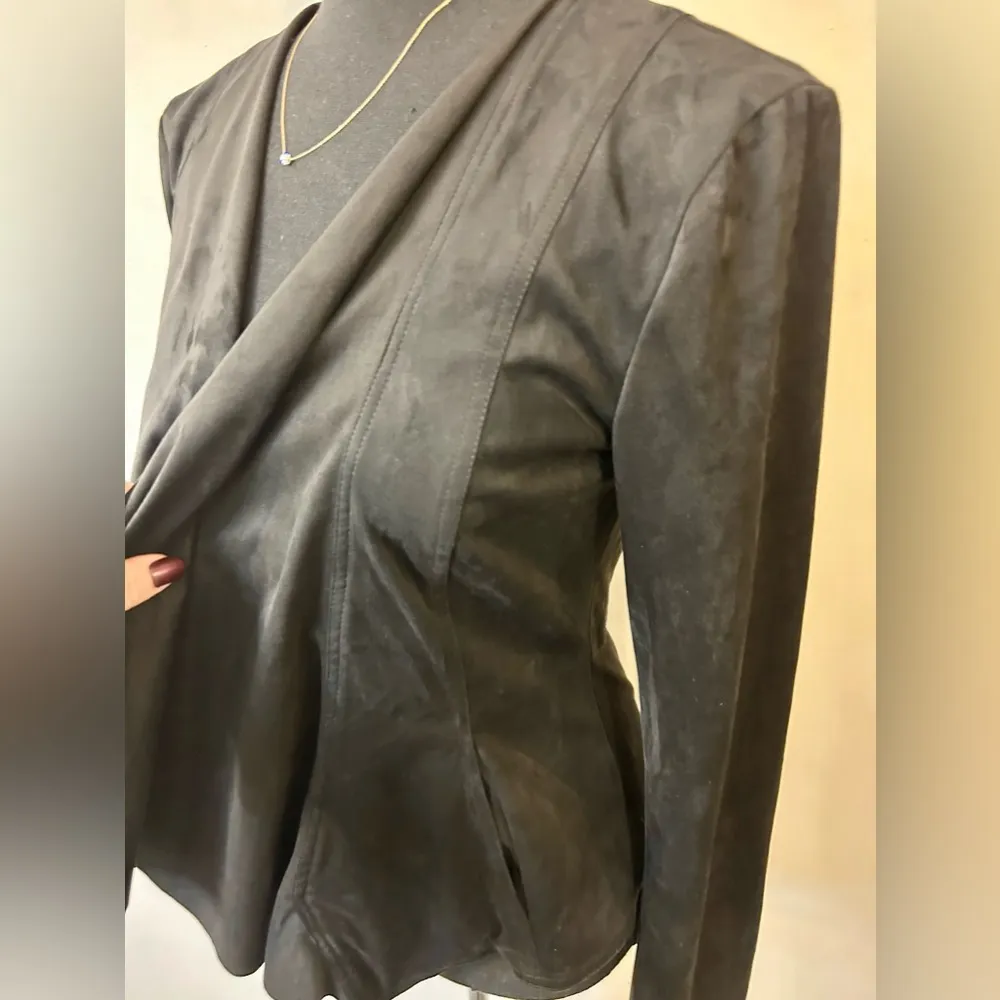Anthropologie Hutch Draped Faux Suede Jacket Size XS - Image 8
