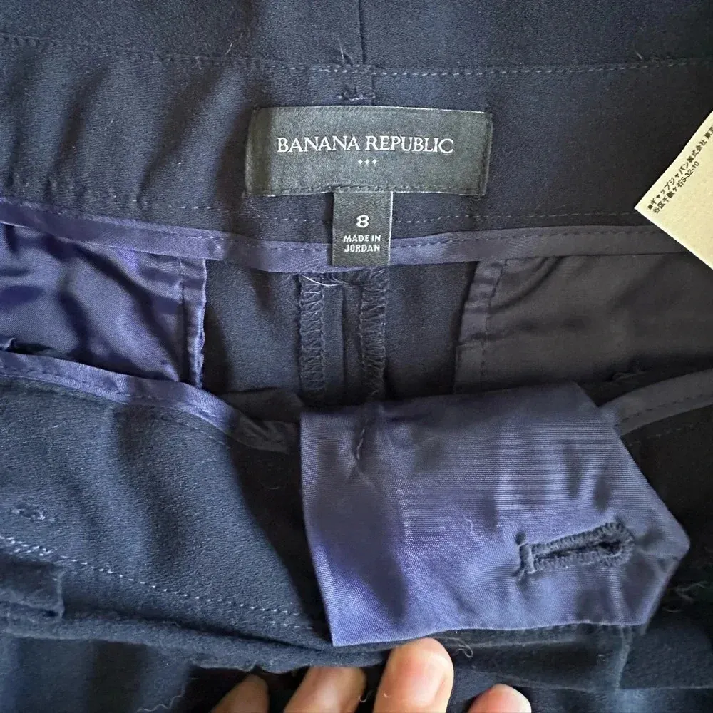 Banana Republic Tie Belt Navy Shorts Women's Size 8 Casual Coastal - Image 2