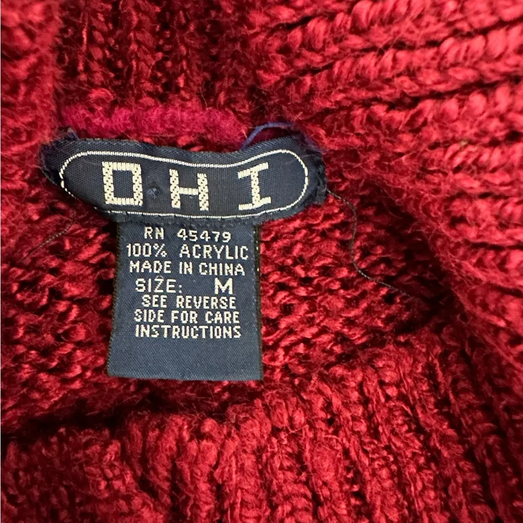 DHI Fair Isle Vintage Sweater Mockneck Size Medium 90s Art Teacher Viral TikTok Pink - Image 3