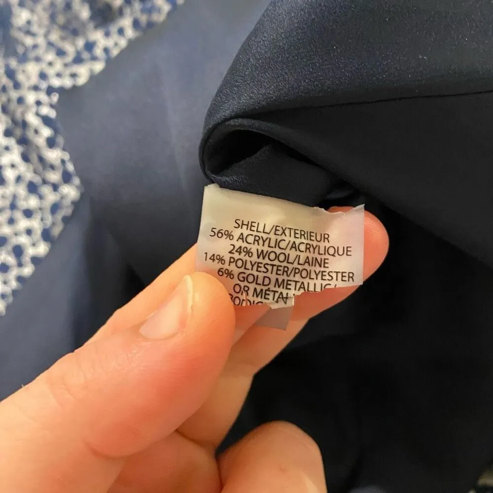 Alice + Olivia Fit Flare Polka Dot Dress in Blue Metallic Size 10 - Image 7