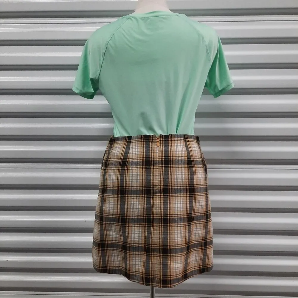 Y2K Urban Outfitters Skirt Size Medium Yellow Plaid Academia School Girl Mini - Image 4