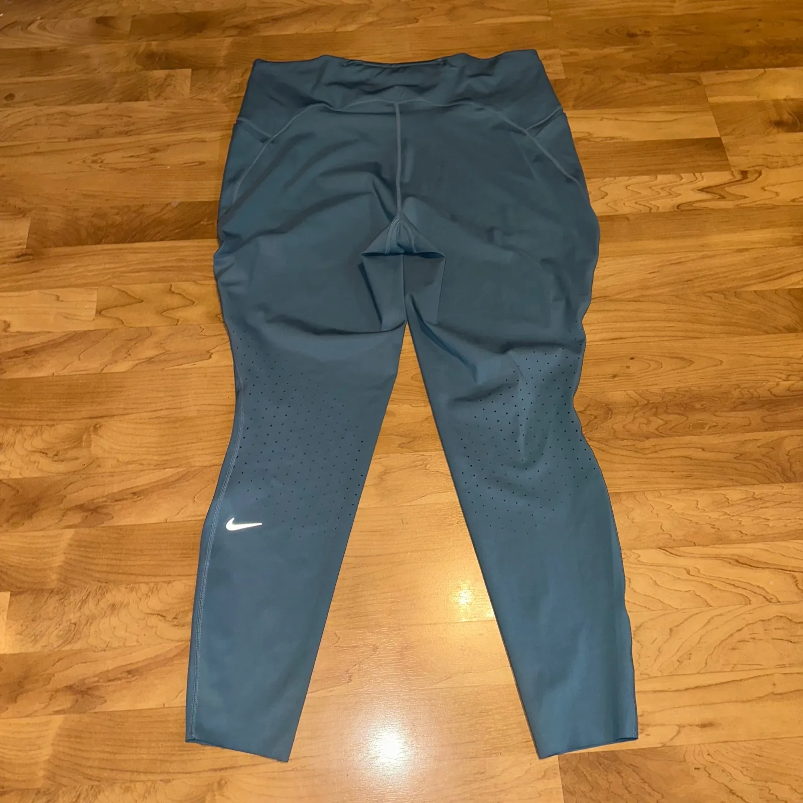 Nike Women's‎ Swift 7/8 Running Leggings size XXL Teal Blue High Waist - Image 5