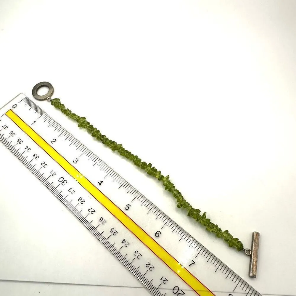 Peridot sterling silver luck toggle bracelet Green - Image 9