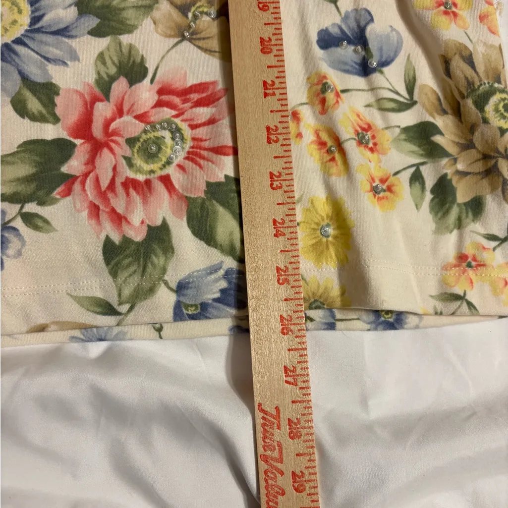 Alfred Dunner XL Floral Knit Top 3/4 Sleeve Rhinestone Embellished NWT - Image 5