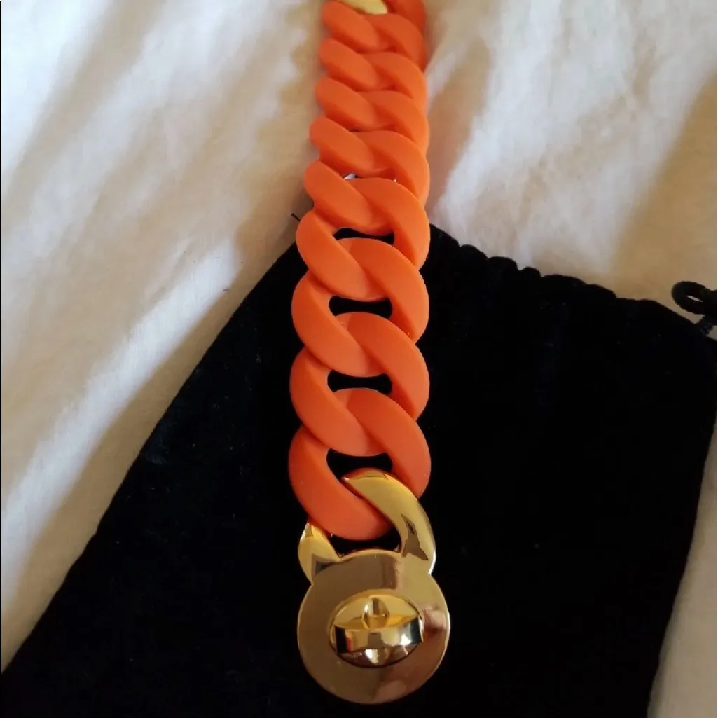 Marc by Marc Jacobs Orange Turnlock Rubber Bracelet - Image 6