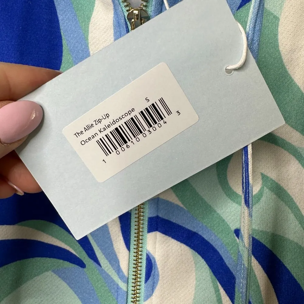 NEW Hill House The Allie Zip-Up Jacket Ocean Kaleidoscope Blue Jacket Small - Image 5