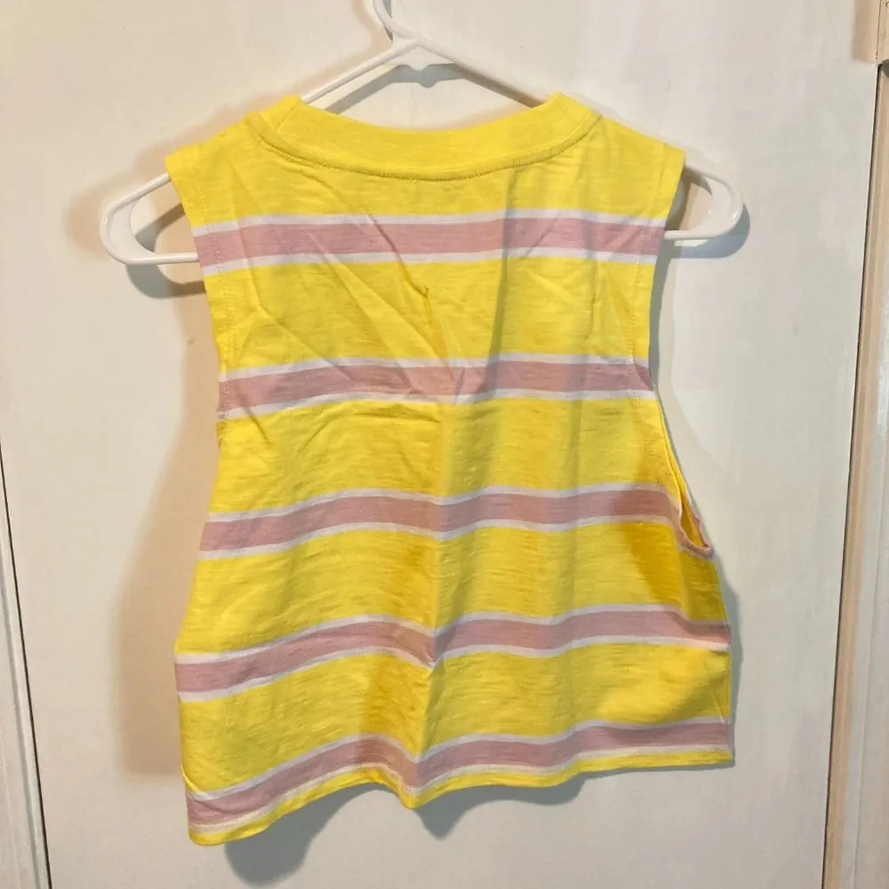 Guess Originals women's L large Sunny Slope Striped sleeveless crop tank top - Image 3