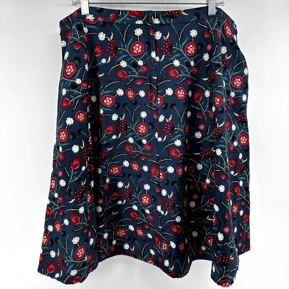 Modcloth x Collectif Skirt Knee Length Cotton Pockets Dolores Poppy Floral 16 - Image 6