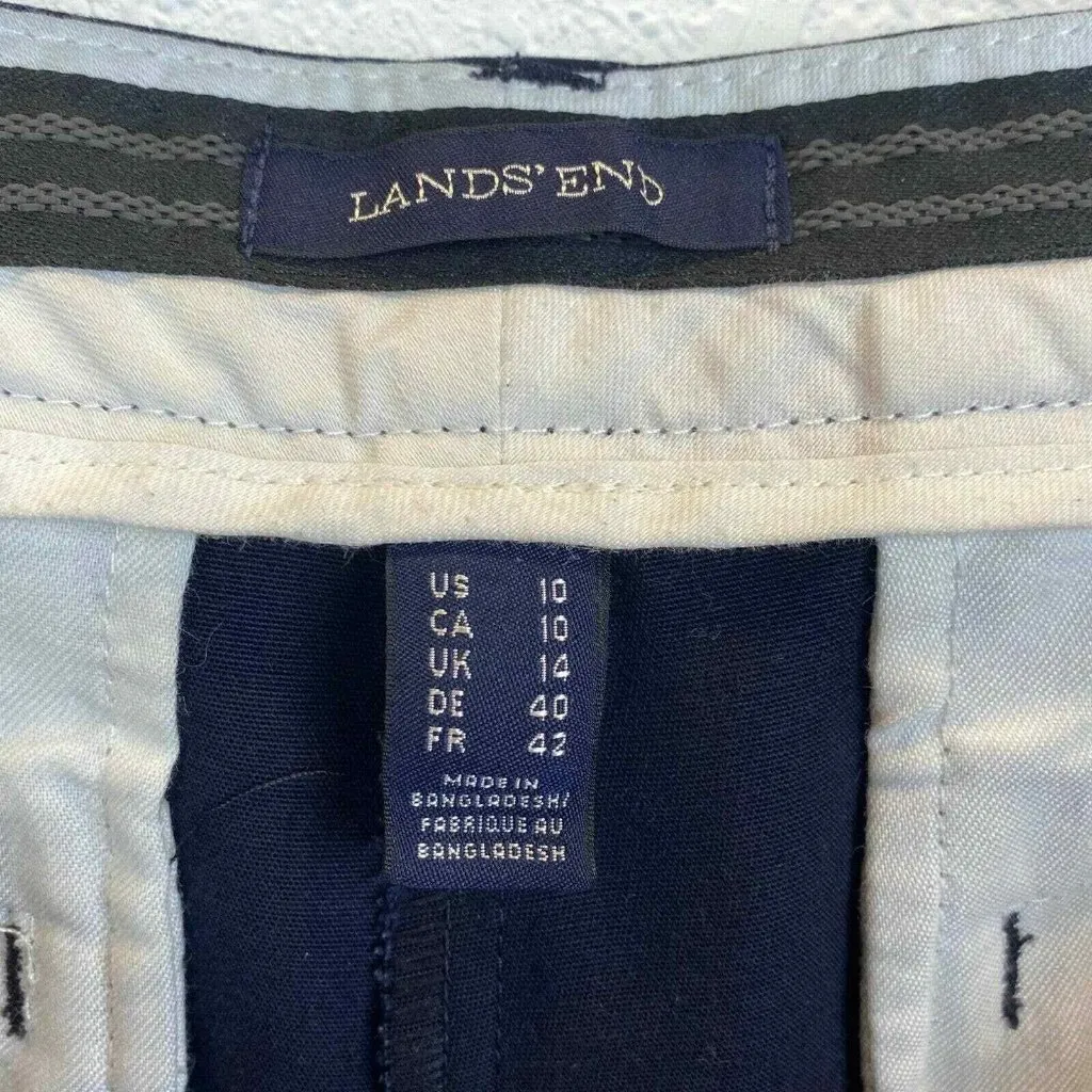 Lands End‎ Chino Shorts Womens 10 Navy Blue High Waist Grip Waist - Image 4