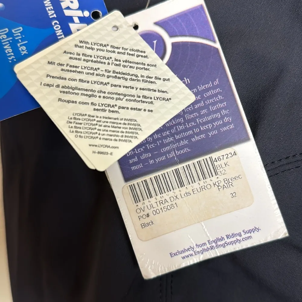 Ovation breeches dri lex ladies navy blue riding pants size 32 R - Image 12