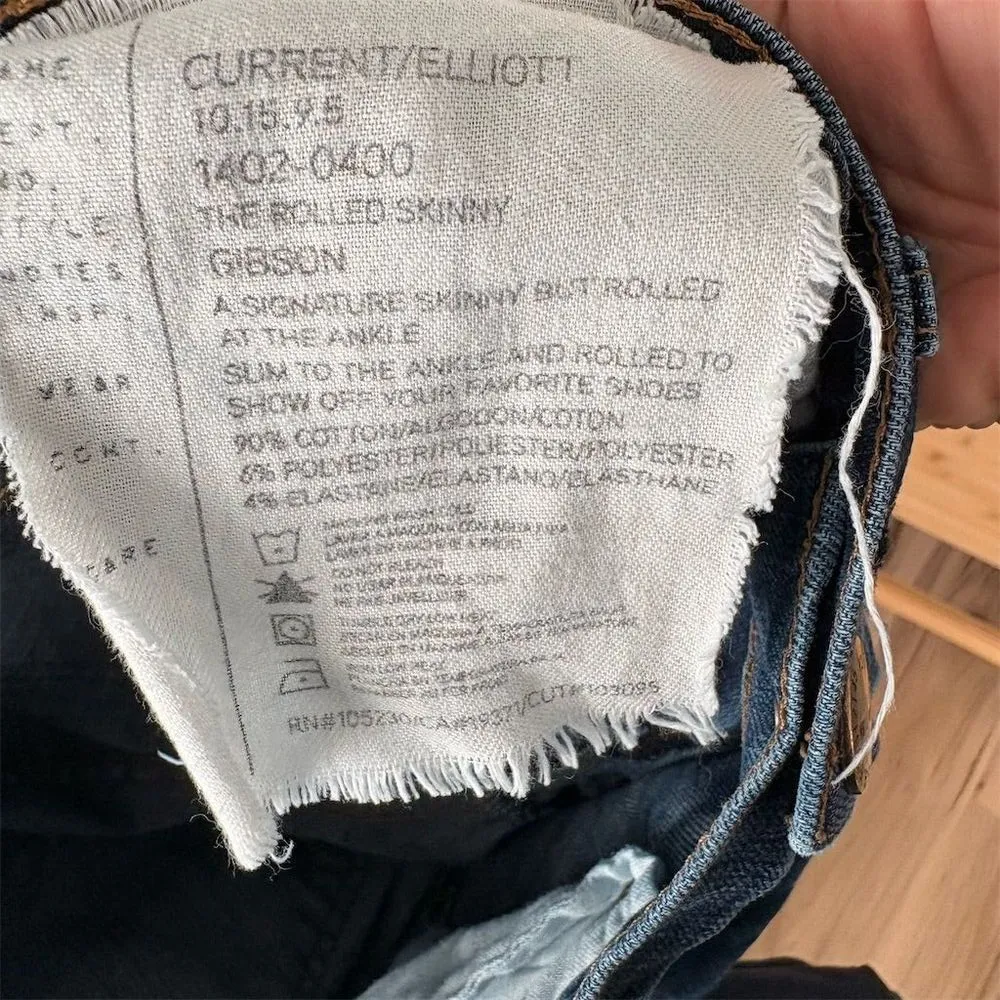 Current/Elliott Women's Ankle Skinny Jeans M Dark Blue Subtle Fading Denim - Image 7