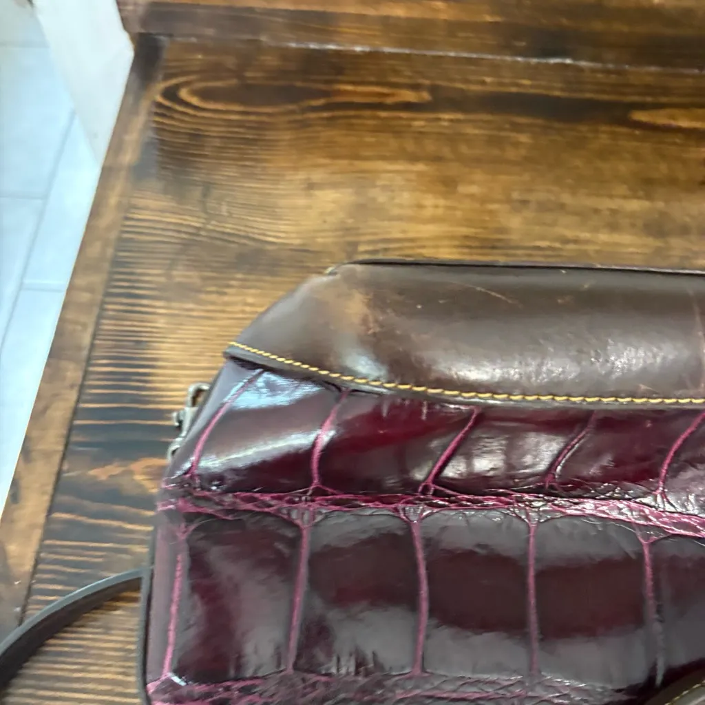 Dooney‎ & Bourke Red/Burgundy Dillon Crocodile Satchel - Image 6
