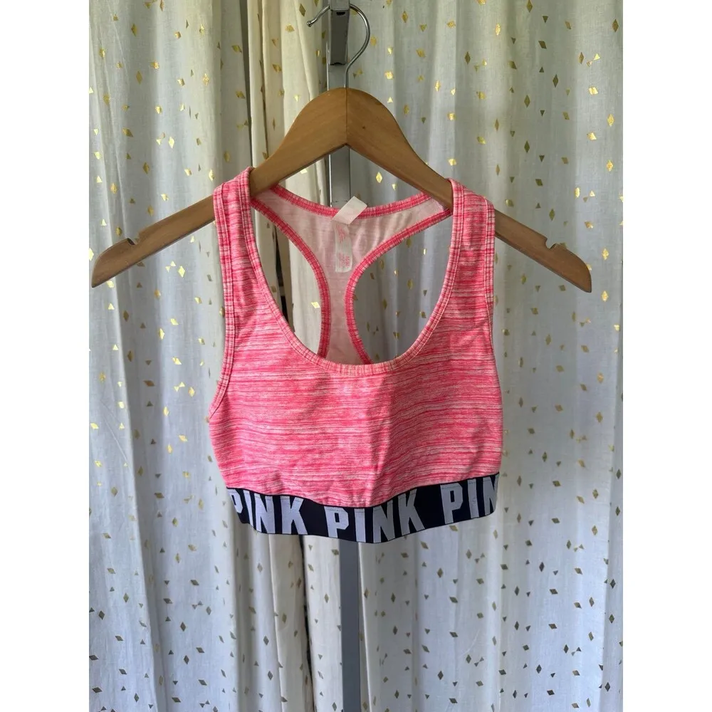 Victoria's Secret PINK The Player Signature Logo Digital Racerback Sports Bra M - Image 2