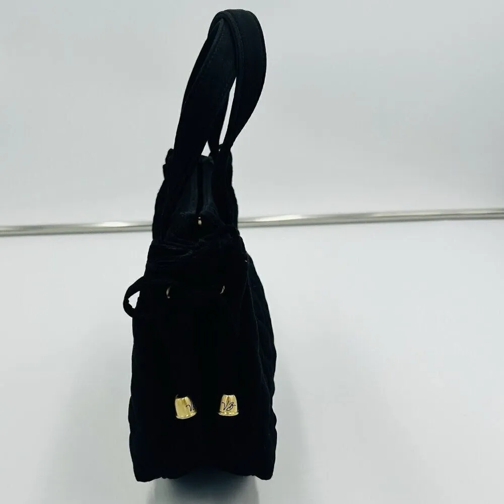 Vera Bradley Black Quilted Cinched Side Top Handle Handbag Tote Purse - Image 5