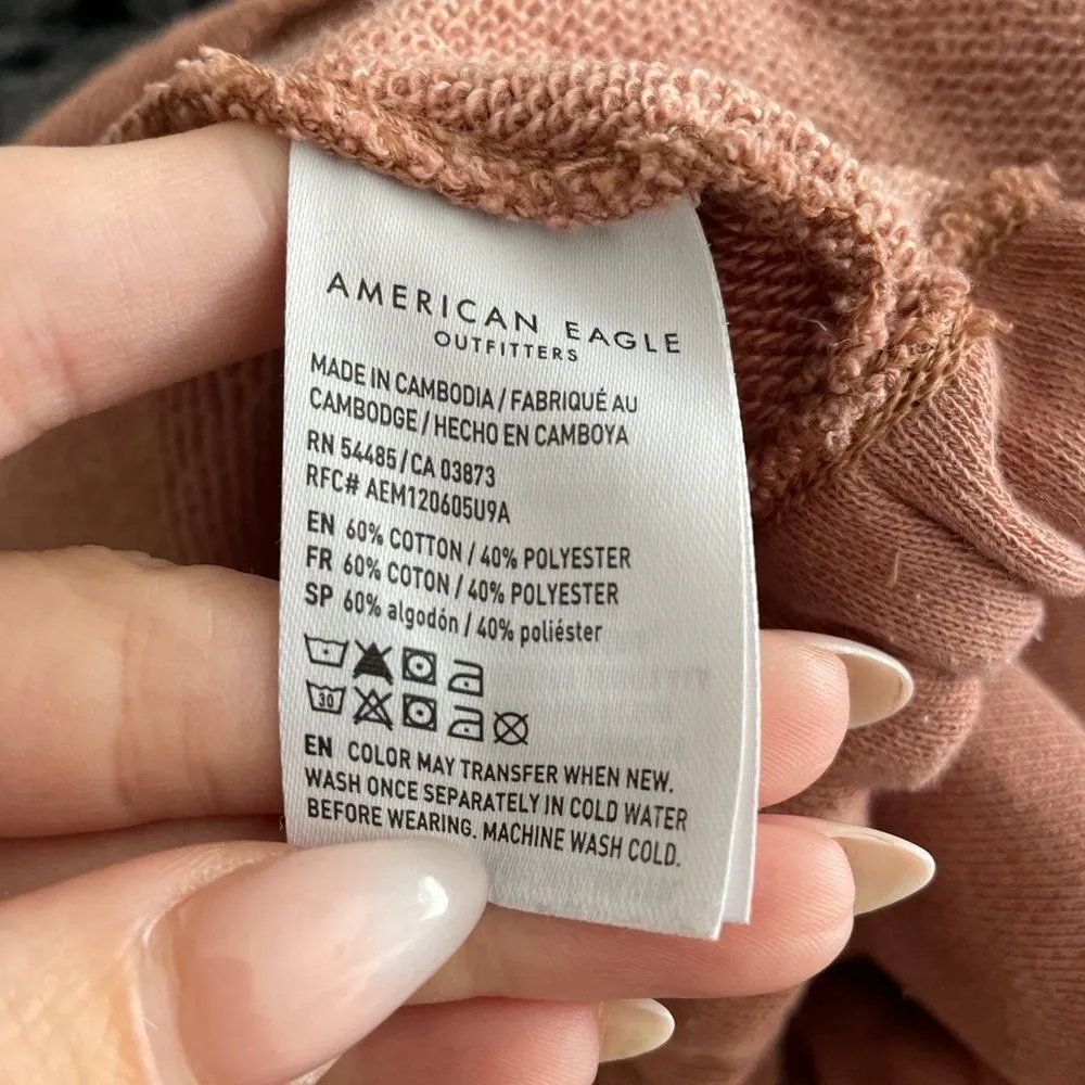 AMERICAN Eagle Oversized Crewneck‎ Henley Sweater Large - Image 5