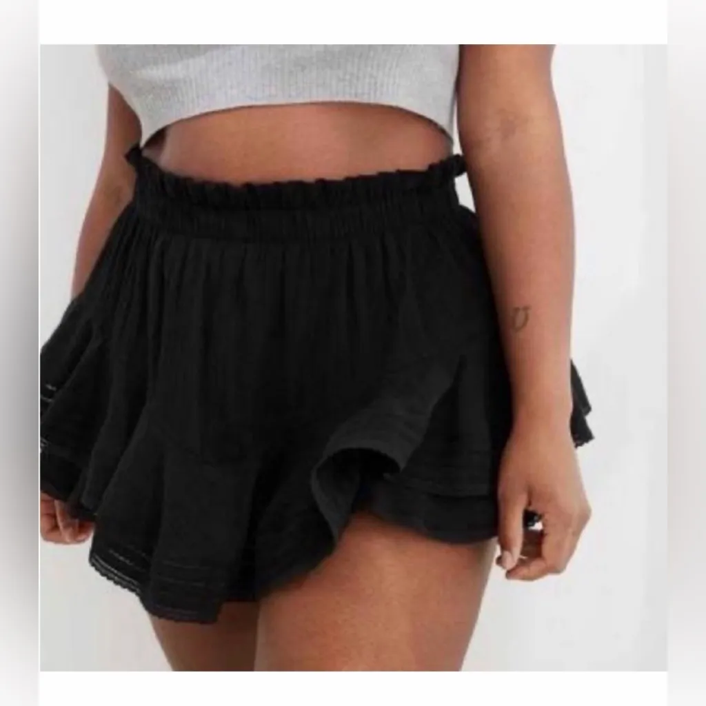 Aerie Black Rock n Ruffle Mini Skirt w/ shorts | NWT | XS - Image 2